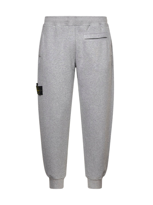 Grey brushed organic cotton fleece joggers trousers