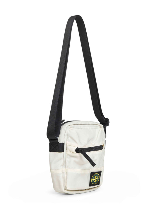White clutch bag with shoulder strap