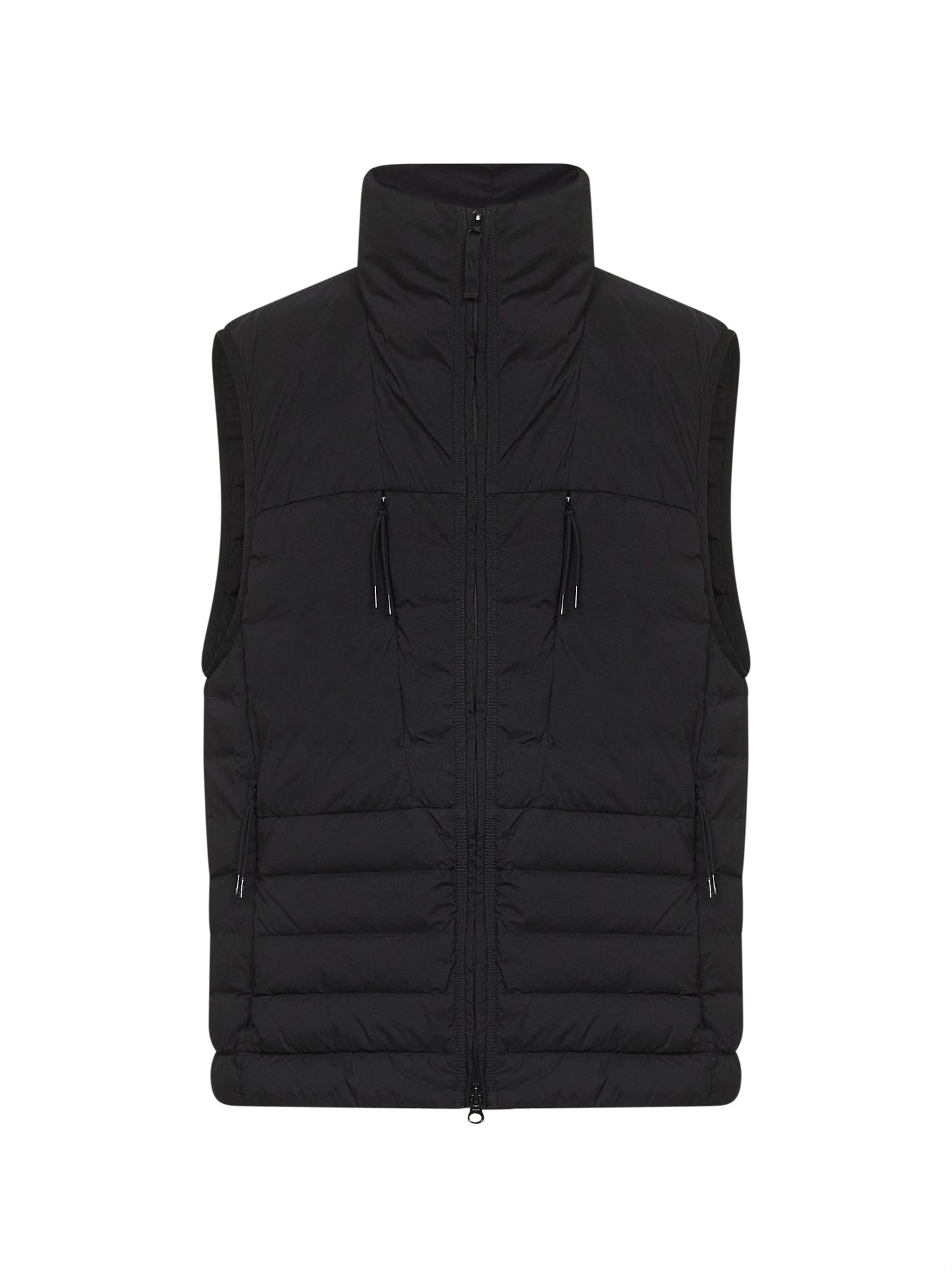 Black stretch nylon padded vest