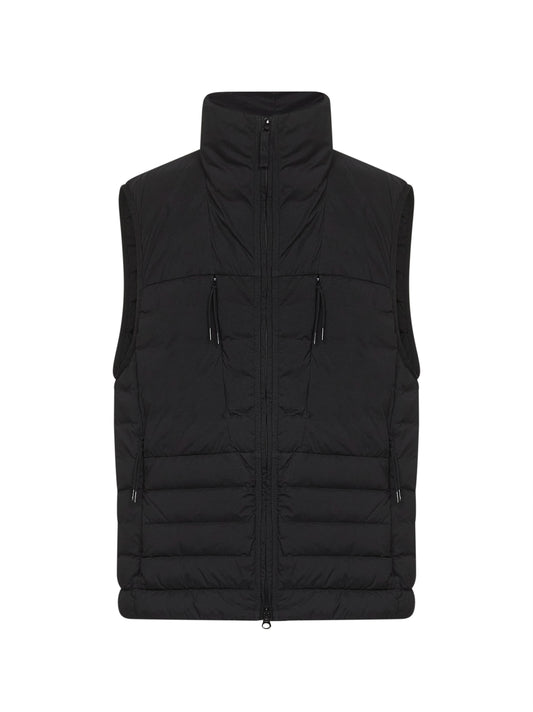 Black stretch nylon padded vest