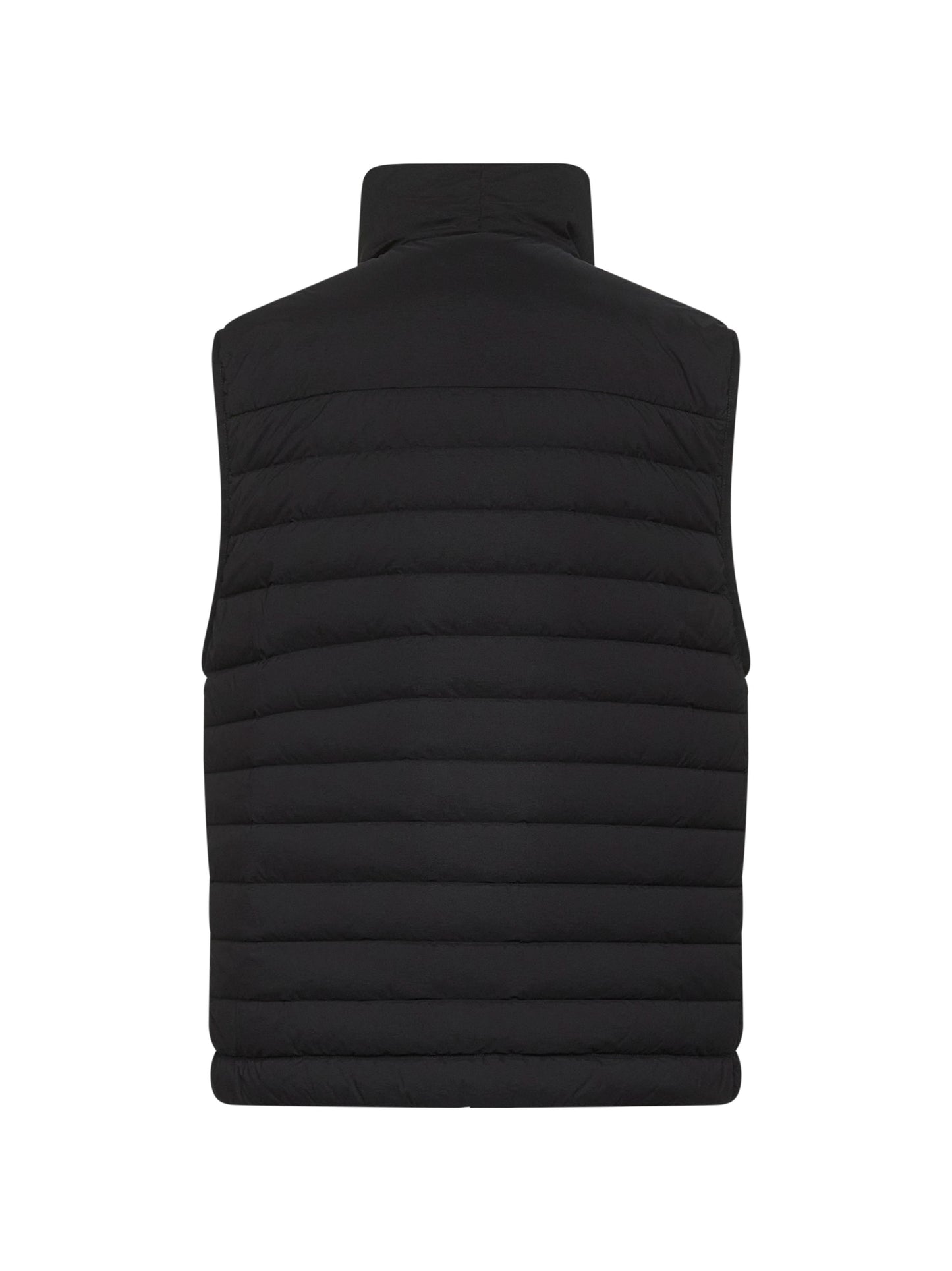 Black stretch nylon padded vest