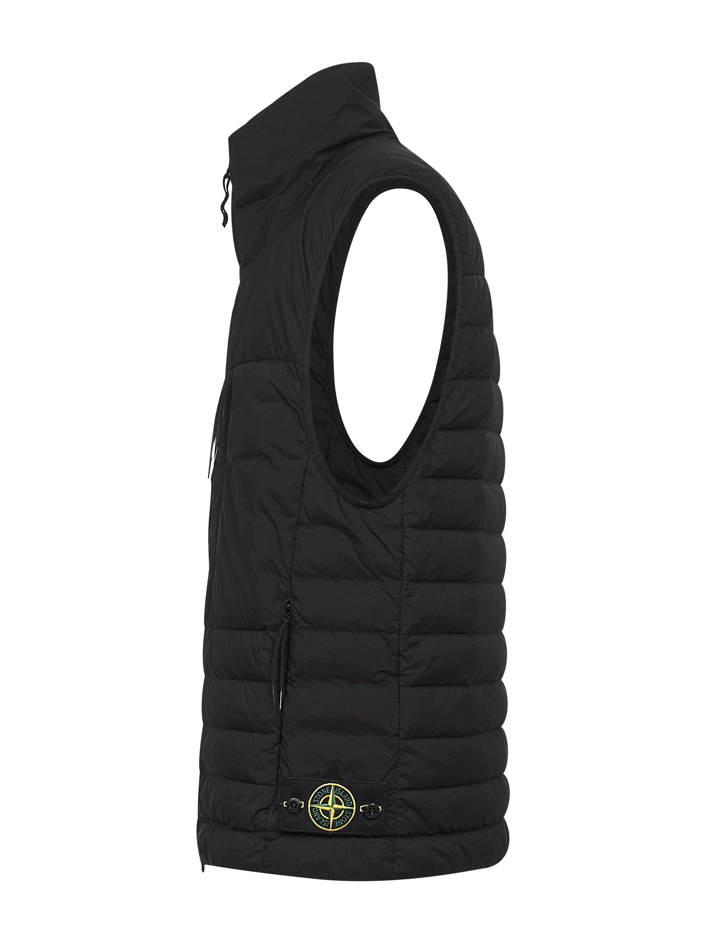 Black stretch nylon padded vest