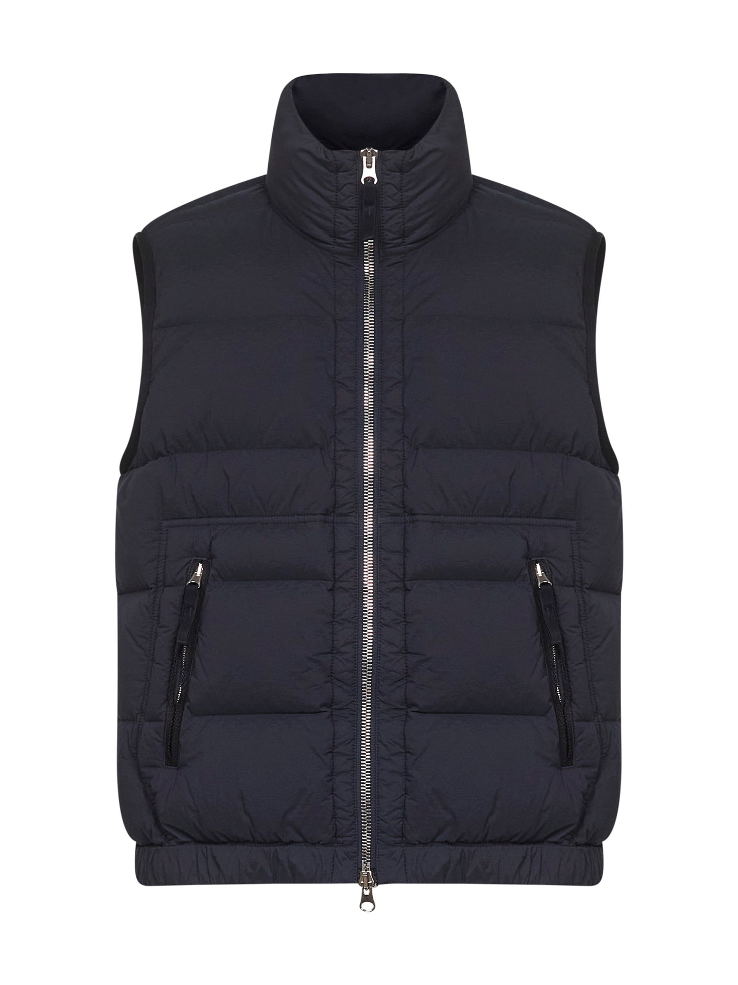 Blue lightweight stretch nylon fabric padded vest