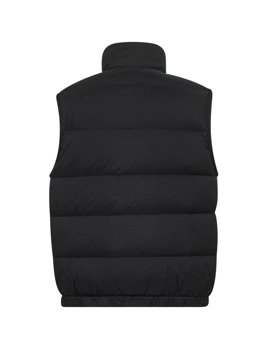 Gilet imbottito in tessuto leggero di nylon stretch nero