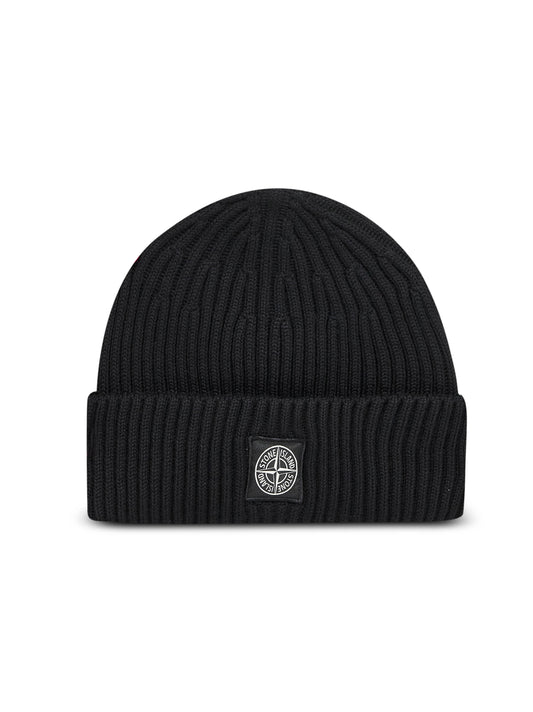 Black RWS ribbed wool beanie