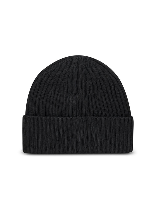 Black RWS ribbed wool beanie