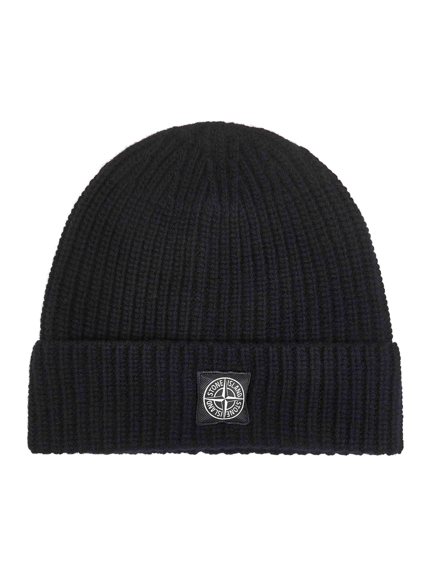 Black ribbed wool beanie