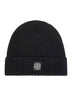 Black ribbed wool beanie