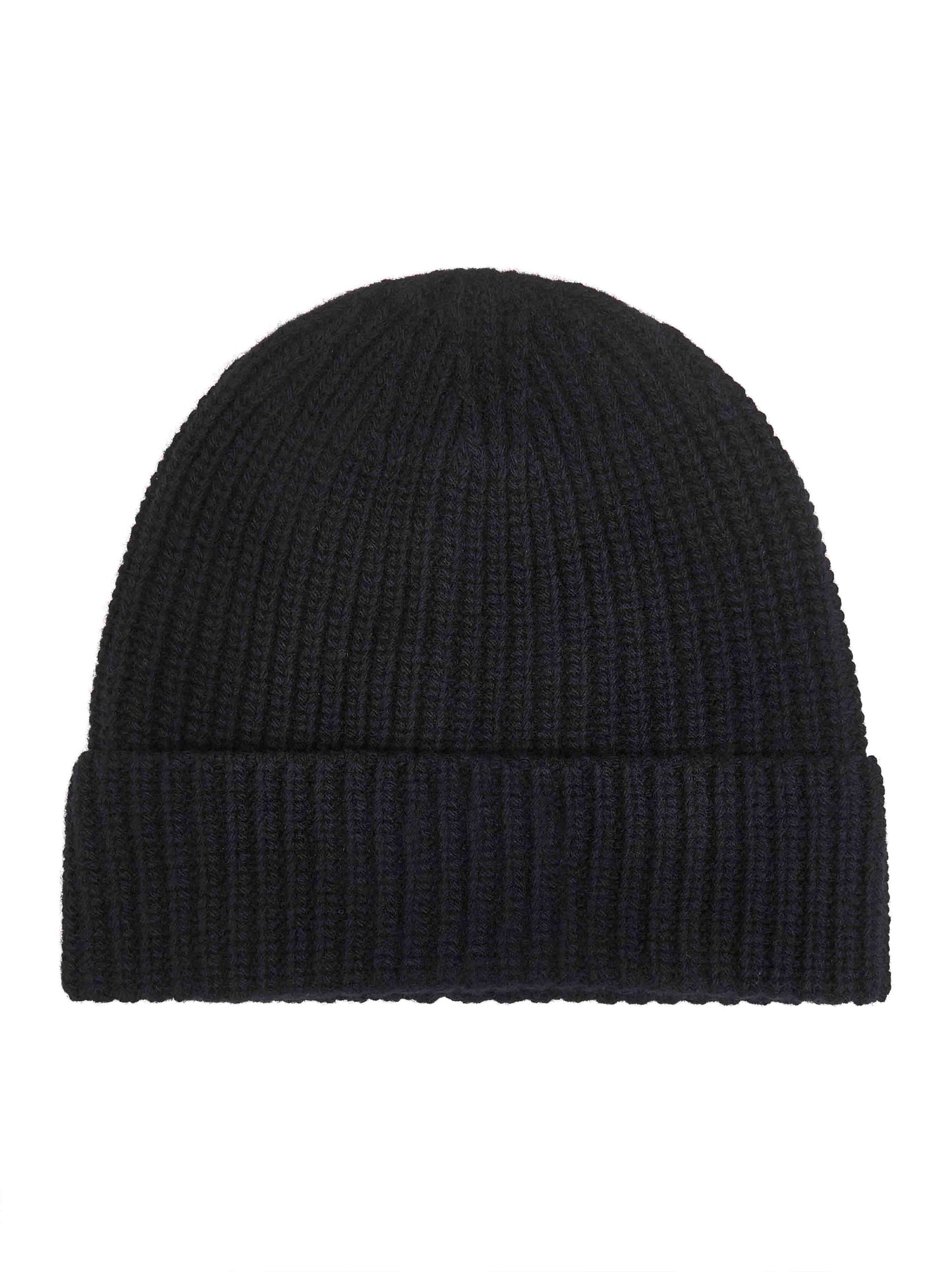 Black ribbed wool beanie