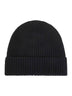 Black ribbed wool beanie