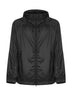 Grey ripstop nylon hooded jacket
