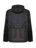 Grey ripstop nylon hooded jacket