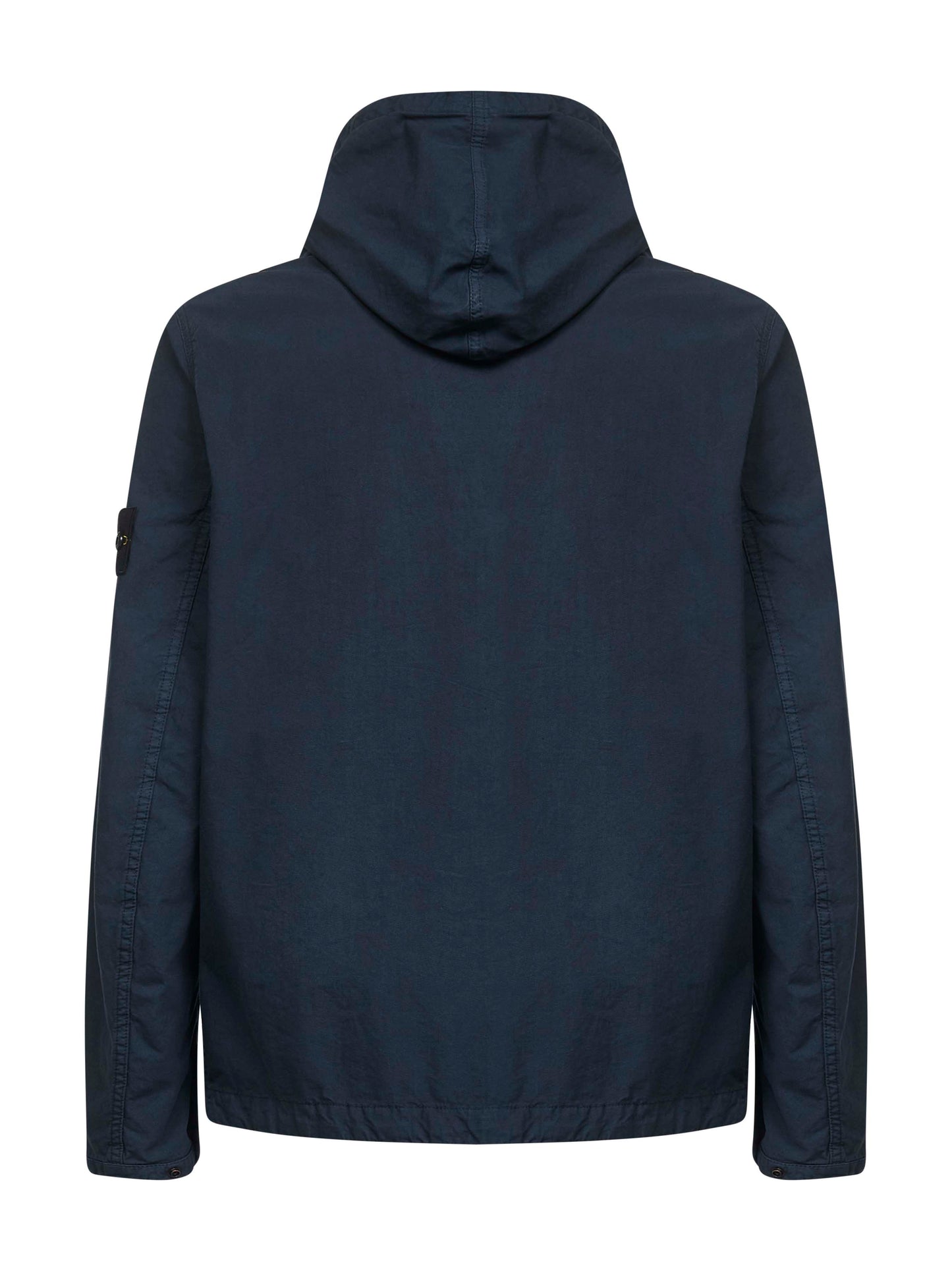 Blue cotton hooded field jacket