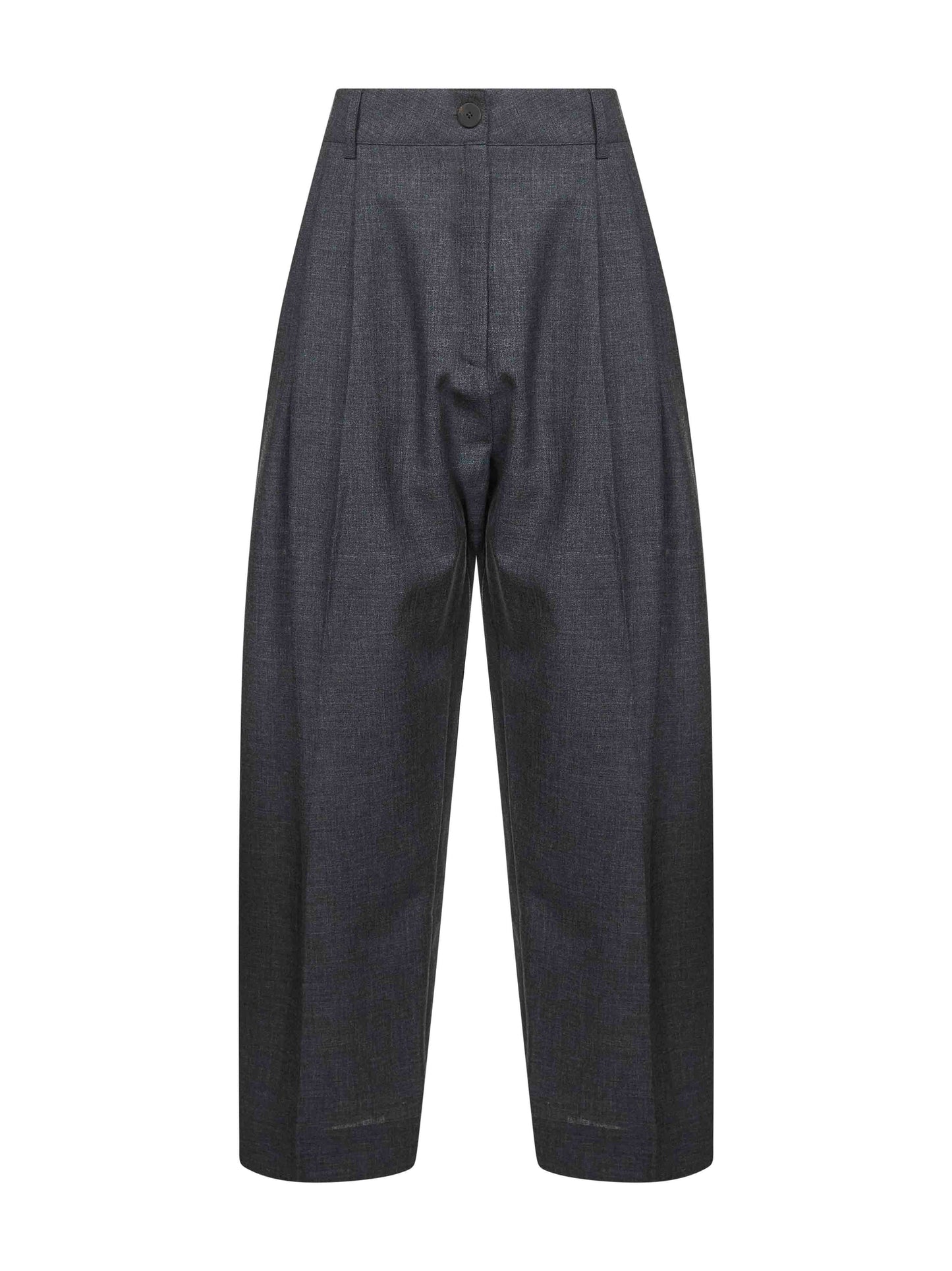 Pantaloni Acuna in lana grigio melange
