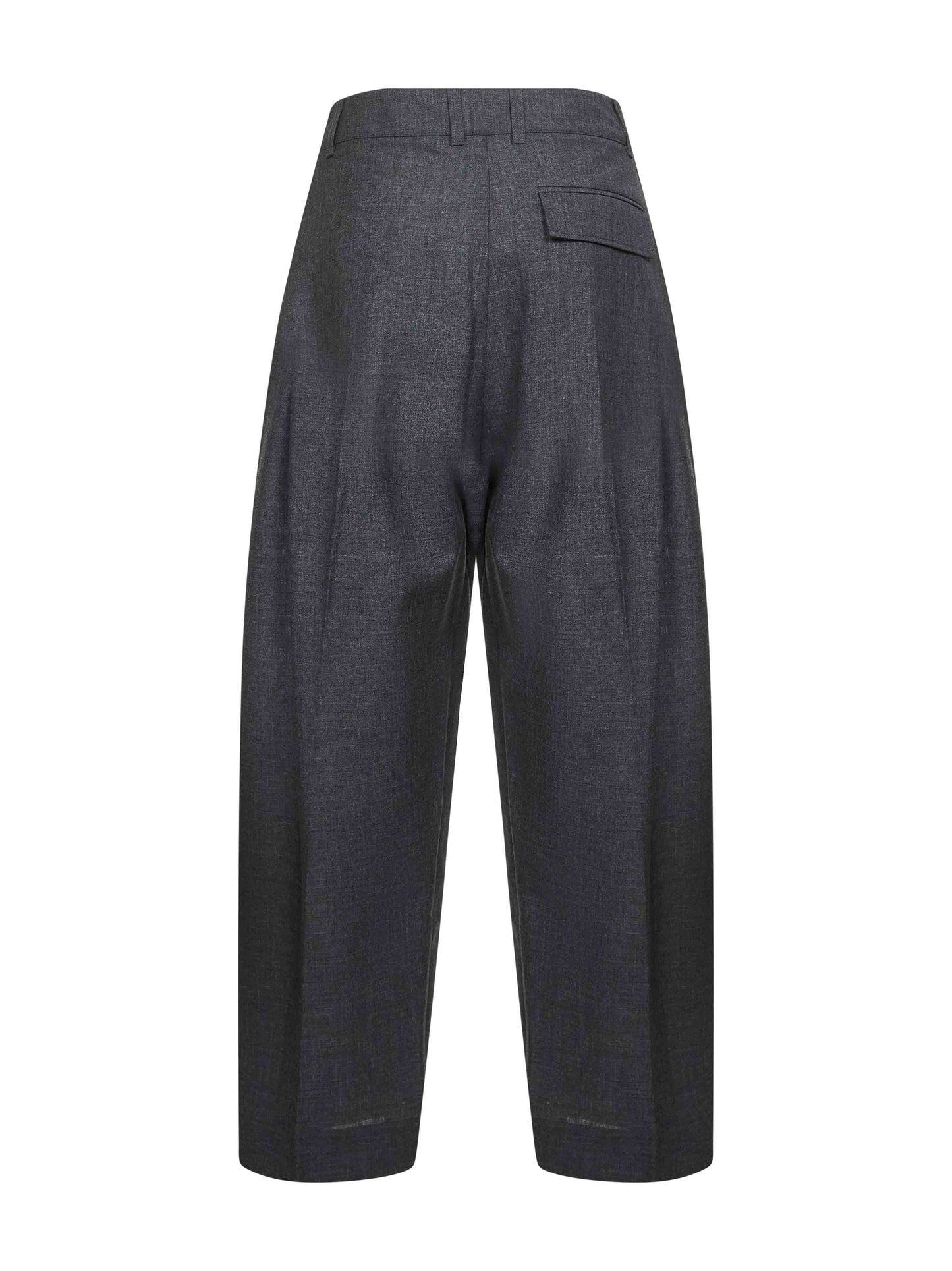 Pantaloni Acuna in lana grigio melange