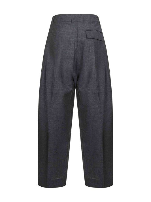 Pantaloni Acuna in lana grigio melange