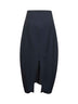 Blue twill Beni midi skirt