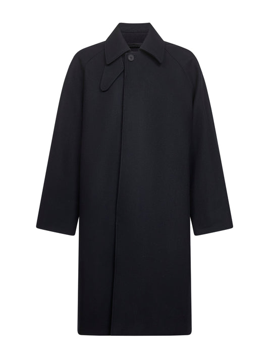 Blue Melton wool blend Cabo coat