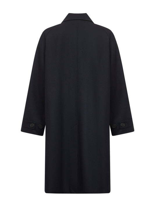 Blue Melton wool blend Cabo coat