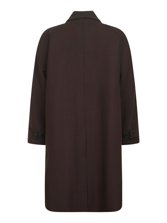 Brown Melton wool blend Cabo coat<BR/>
