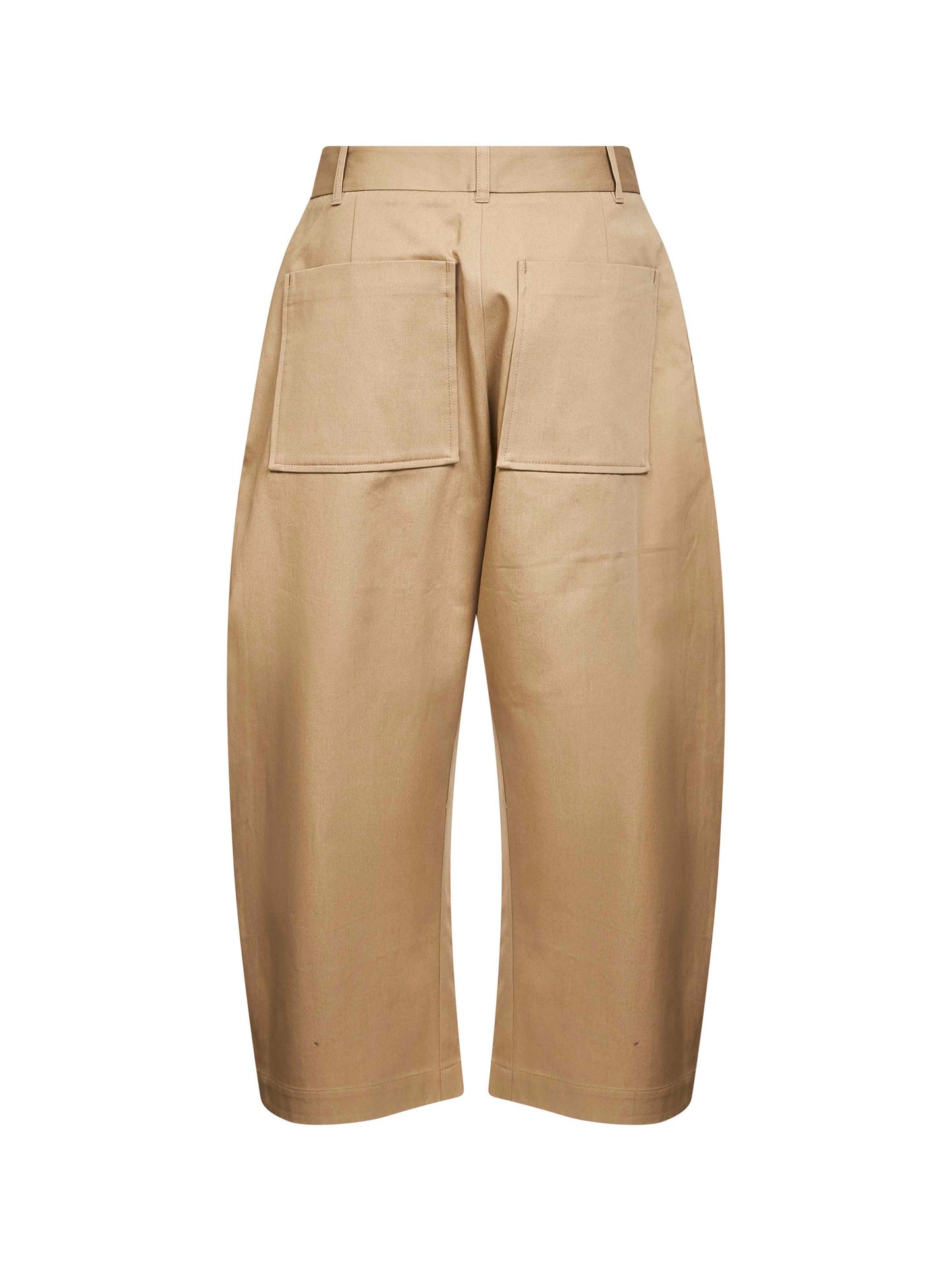 Beige twill Chalco cropped trousers
