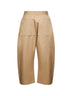 Beige twill Chalco cropped trousers