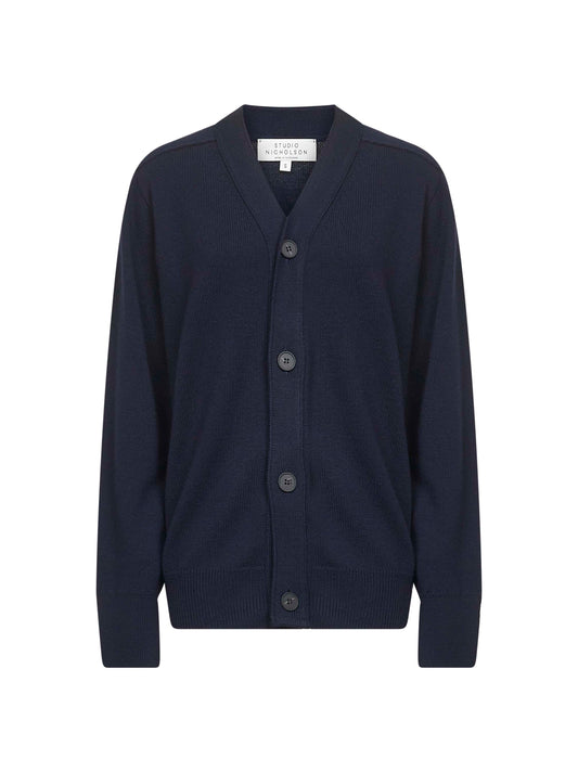 Blue extra fine merino wool Conan cardigan