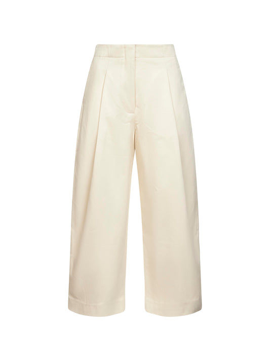 Cream cotton twill Dordoni trousers