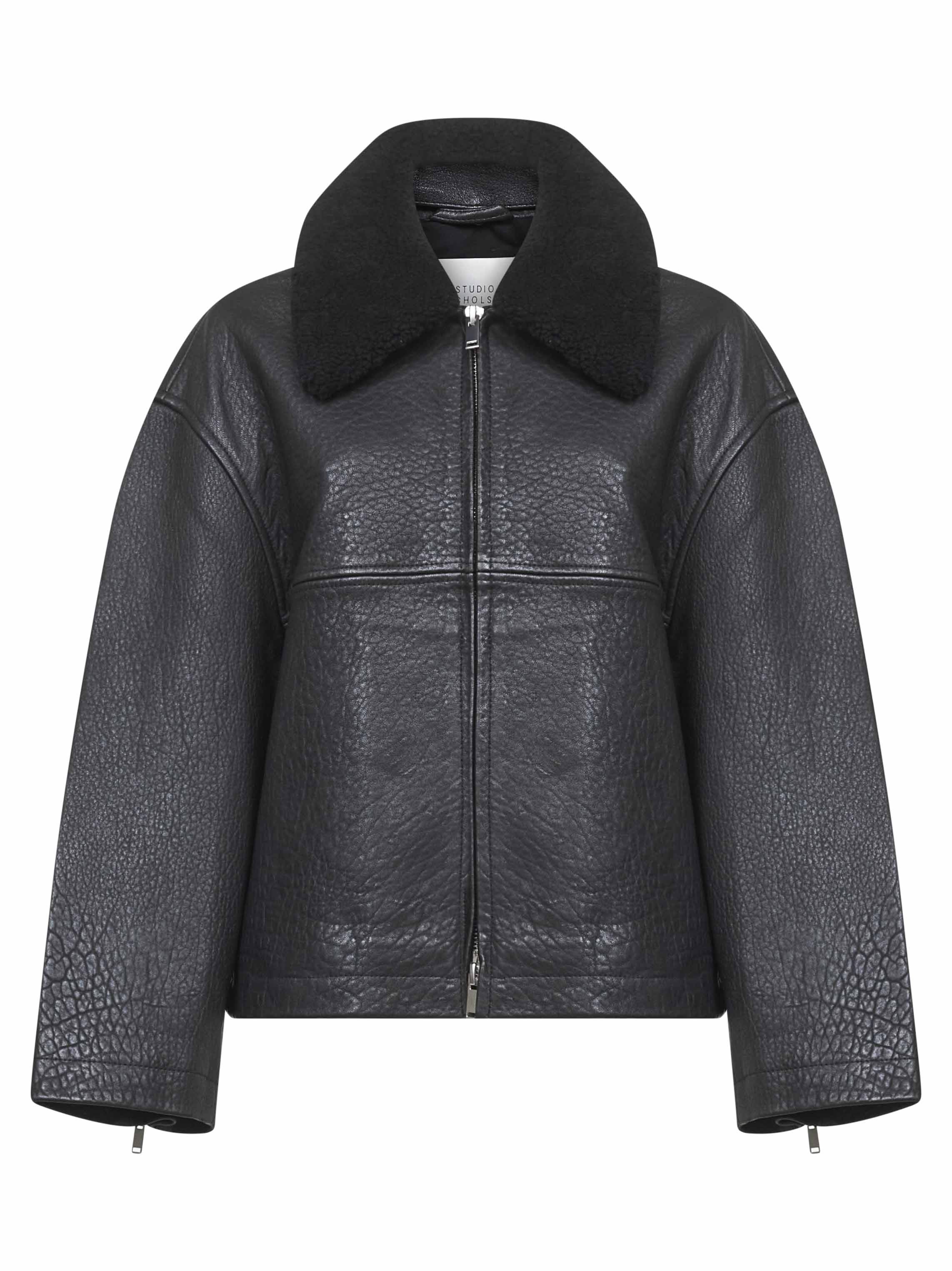 Black sheepskin leather Erie jacket – Daniello.com