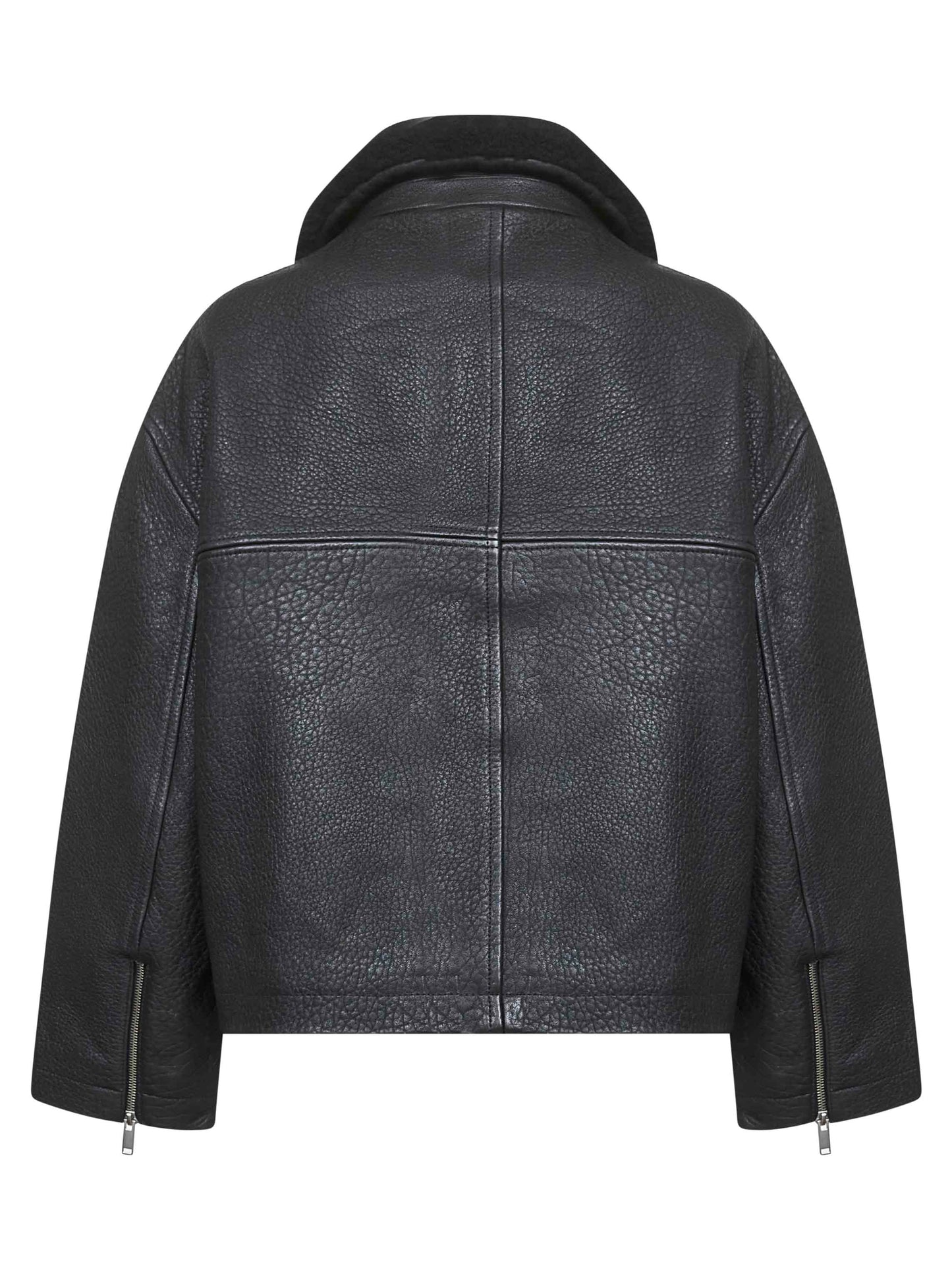 Black sheepskin leather Erie jacket