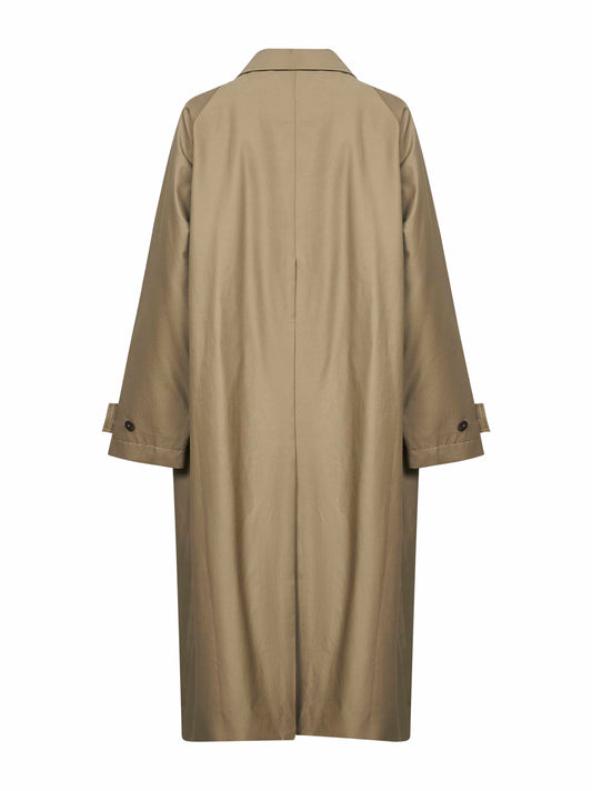 Beige cotton blend twill Holin trench coat
