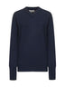 Blue extra fine merino wool Inverness sweater