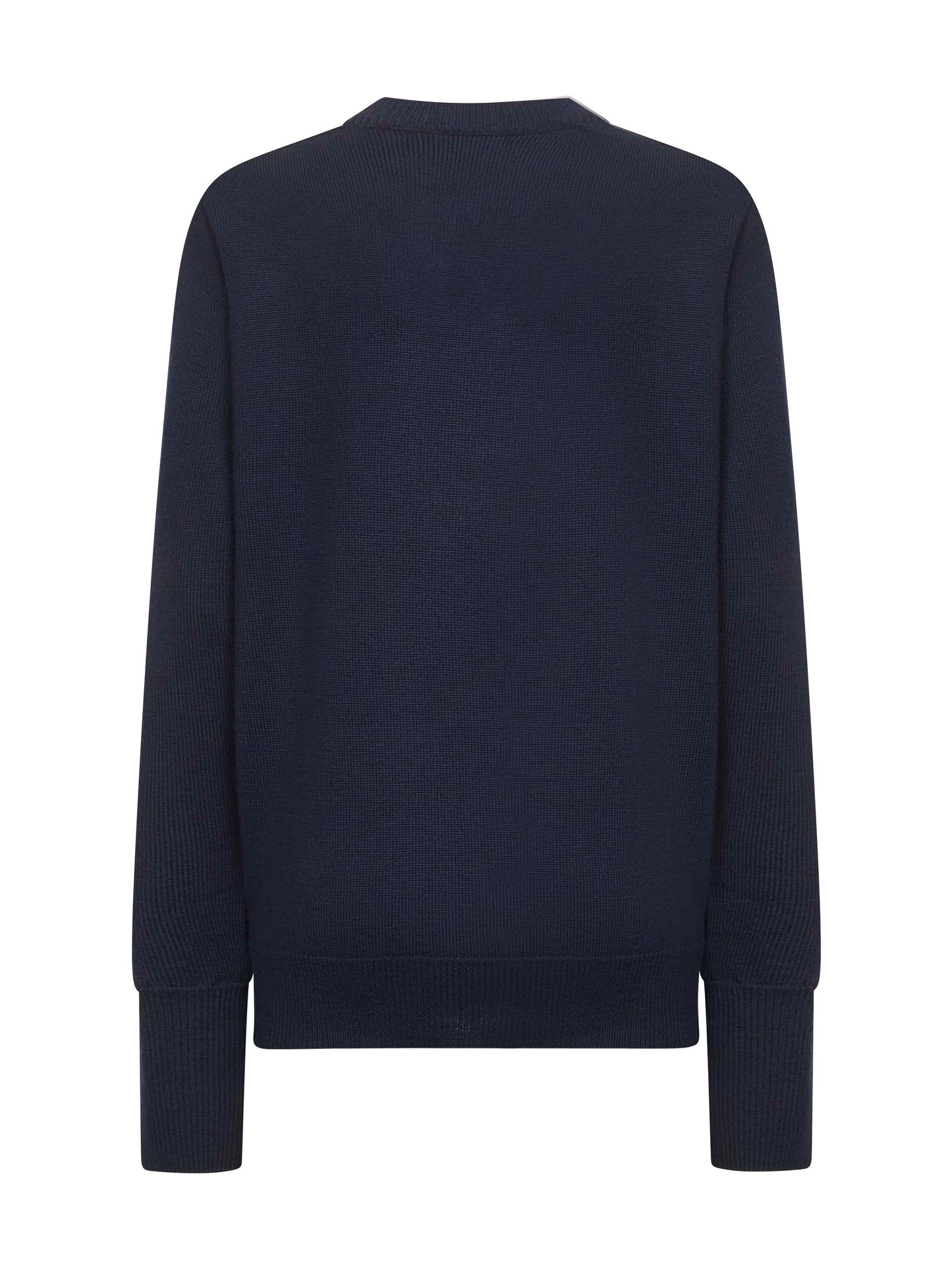 Blue extra fine merino wool Inverness sweater