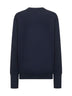 Blue extra fine merino wool Inverness sweater