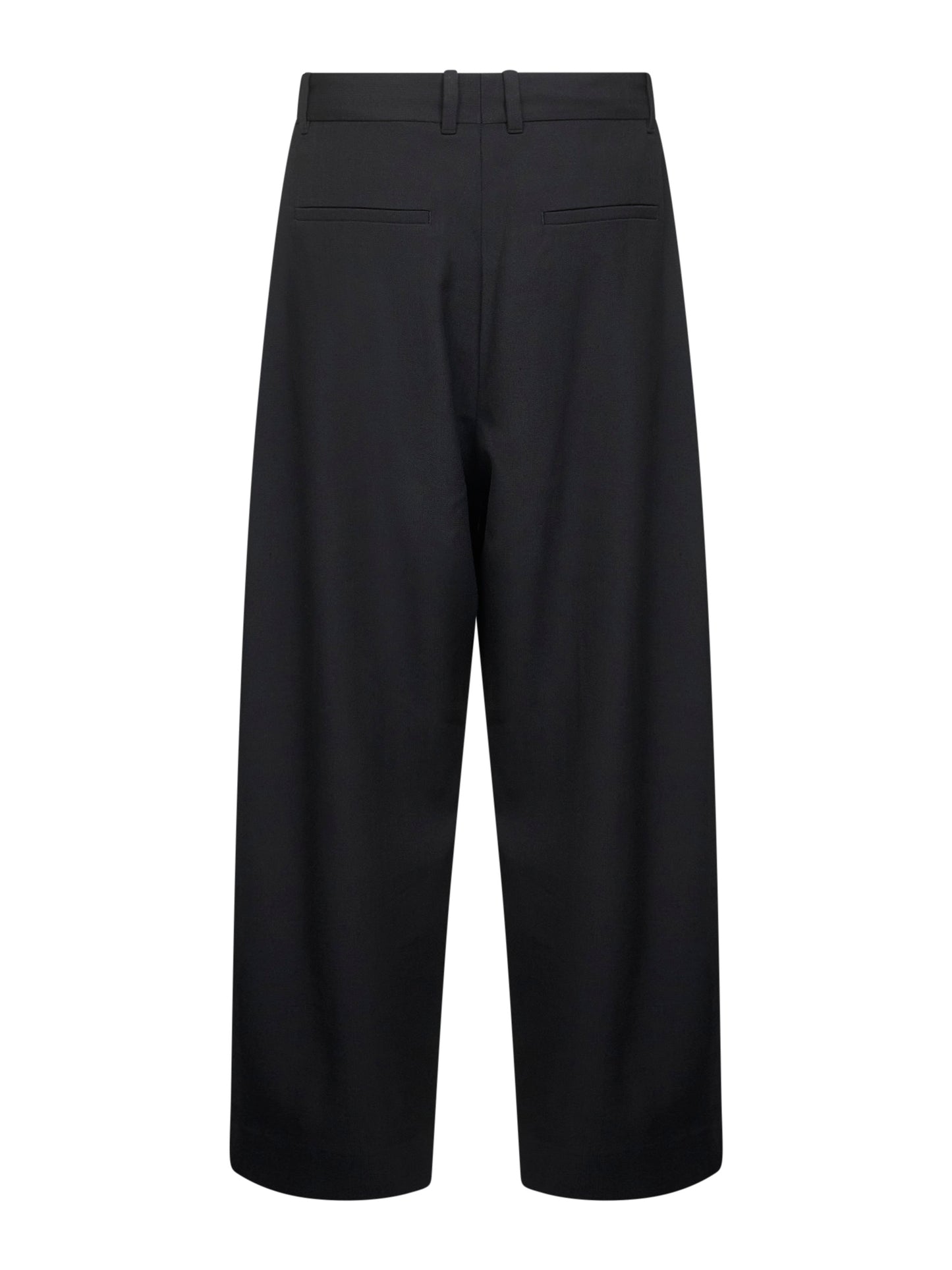 Black technical wool Line double-pleat trousers