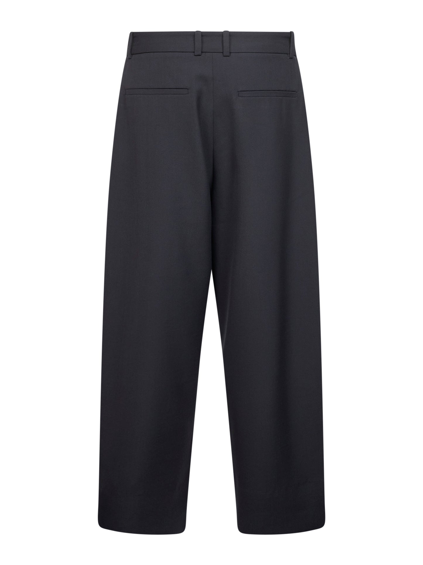 Grey technical wool Line double-pleat trousers