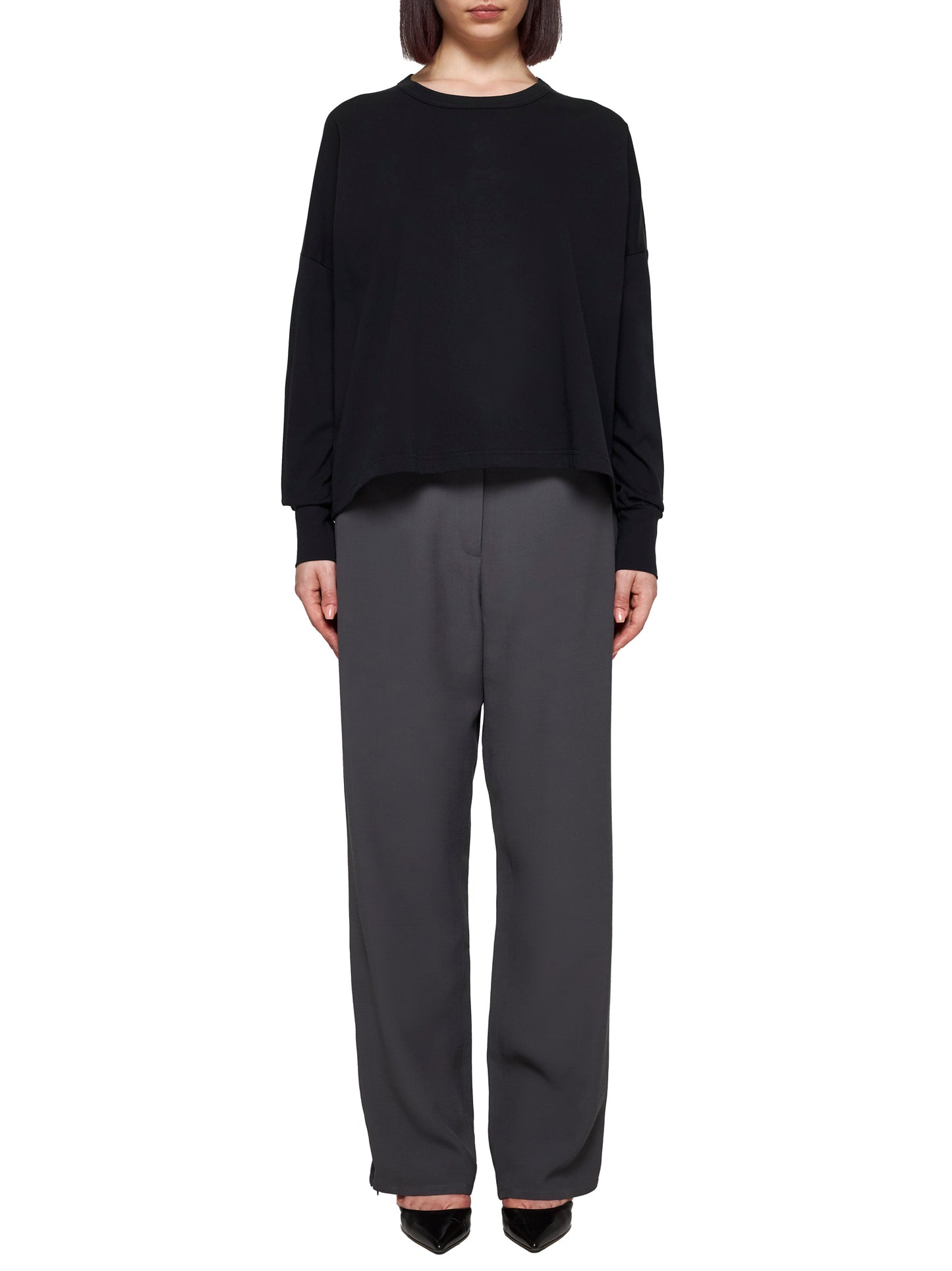 Long-sleeve jersey sweater
