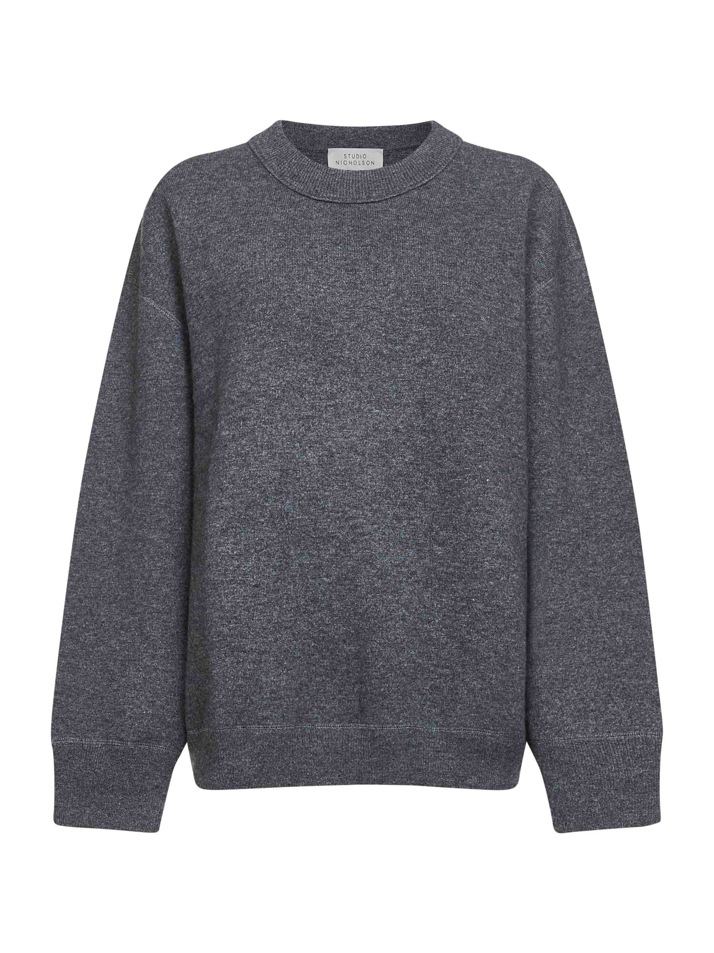 Grey double wool and cashmere Moray sweater