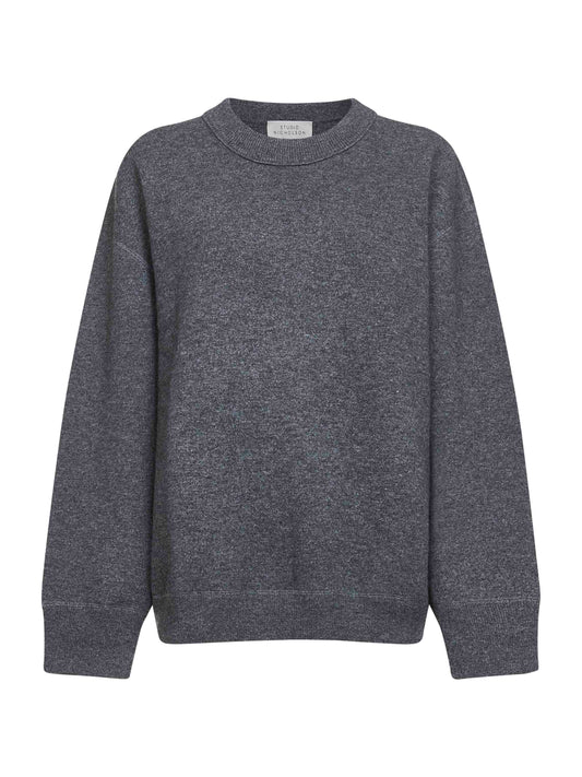 Grey double wool and cashmere Moray sweater