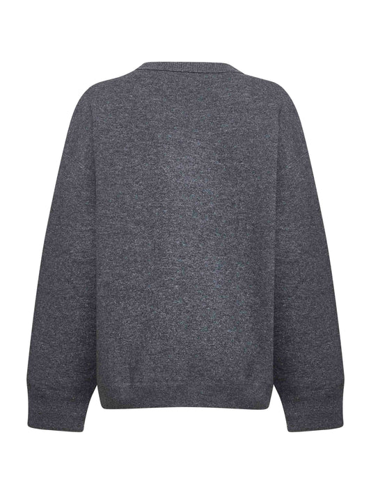 Grey double wool and cashmere Moray sweater