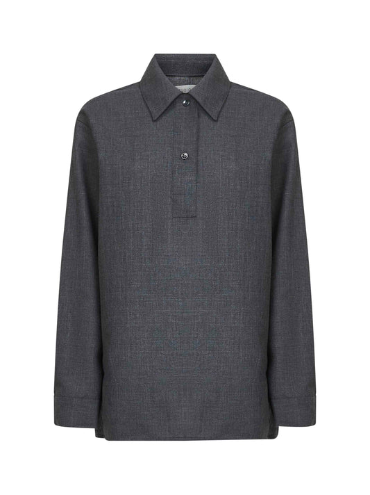 Camicia Pinole in lana grigio melange