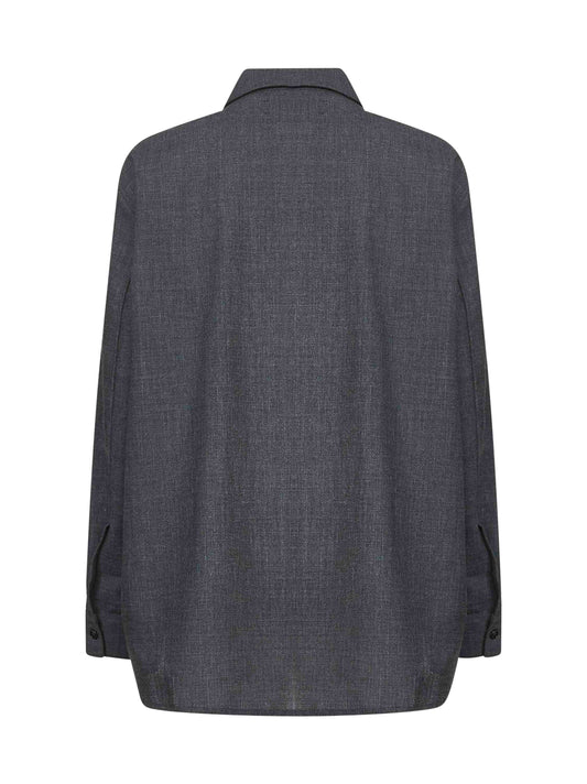 Camicia Pinole in lana grigio melange