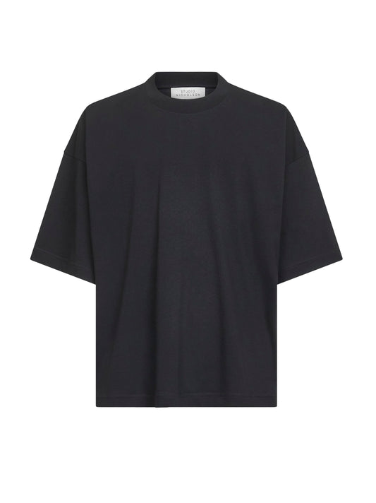 T-shirt Piu in jersey di cotone nero