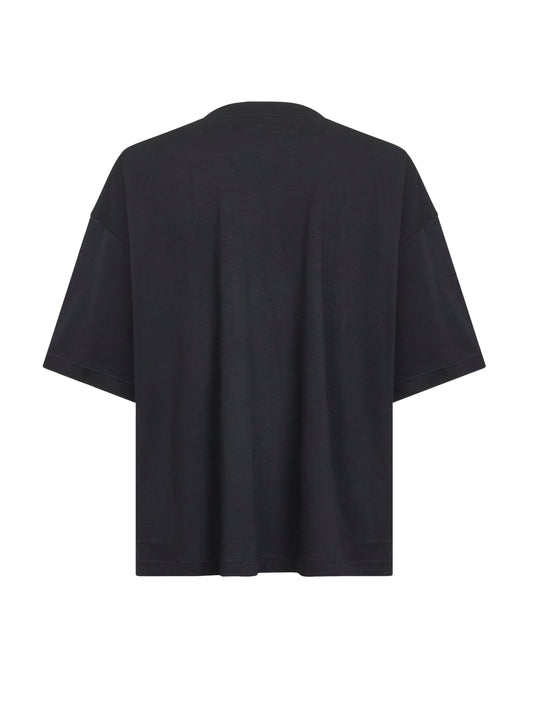 T-shirt Piu in jersey di cotone nero