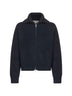 Blue merino wool Sandos zip-up sweater