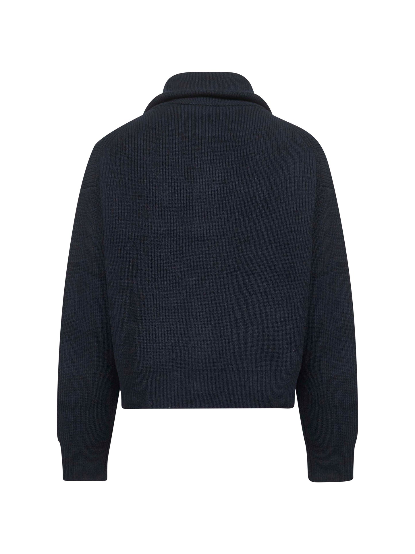 Blue merino wool Sandos zip-up sweater