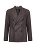 Brown jacquard wool Montecarlo double-breasted blazer