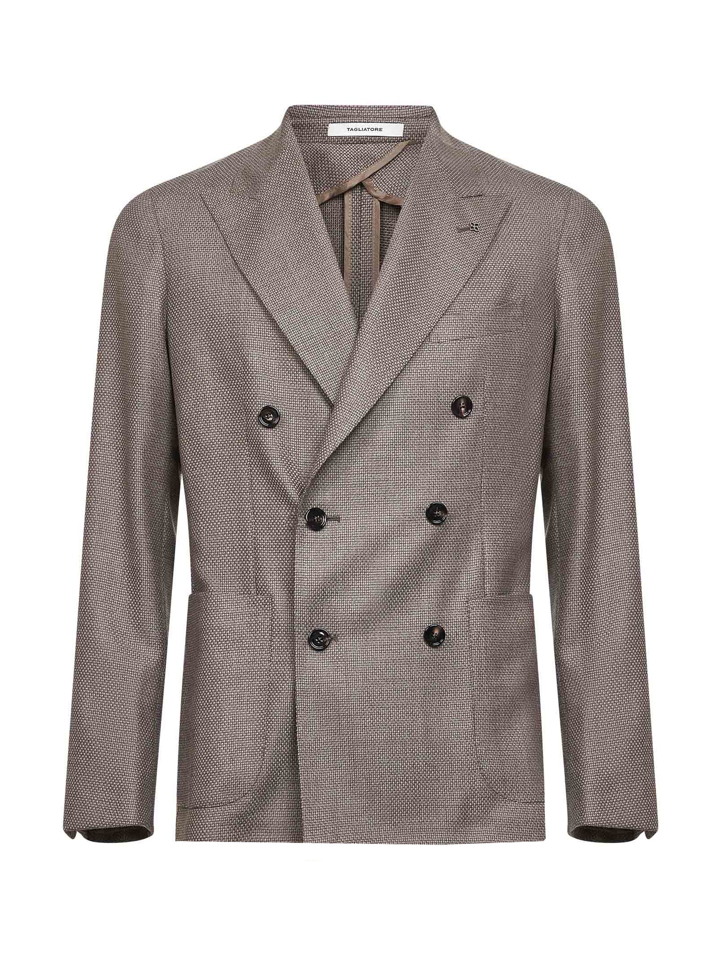 Beige jacquard wool Montecarlo double-breasted blazer