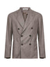 Beige jacquard wool Montecarlo double-breasted blazer