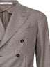 Beige jacquard wool Montecarlo double-breasted blazer